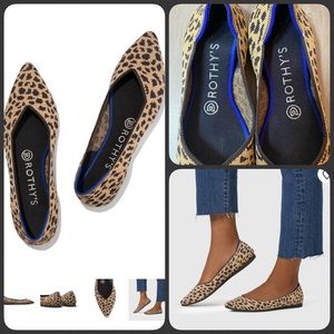 Rothy’s Leopard Print Pointed Toe Slip On Women 7